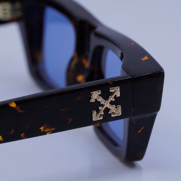 Off-White OERI145 OREGON 6045 Sunglasses Havana Square Frame, Blue Lenses - Picture 9 of 10